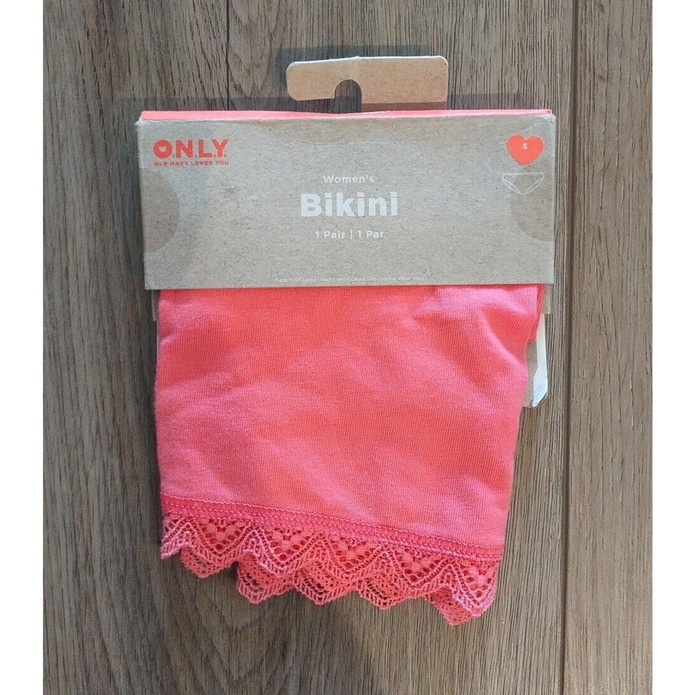 O.N.L.Y Old Navy Loves You Women's Lace Trim Bikini 1 Pair Size S Pink